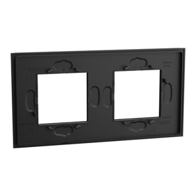 Schneider - Unica Déco - Plaque de finition - Ardoise - 2P horiz vert - Réf : NU600477