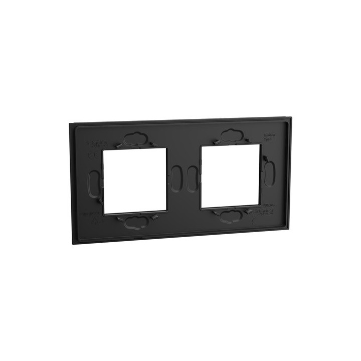 Schneider - Unica Déco - Plaque de finition - Ardoise - 2P horiz vert - Réf : NU600477