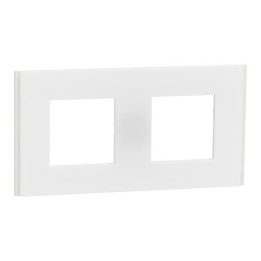 Schneider - Unica Déco - Plaque de finition - Blanc neige - 2P horiz vert - Réf : NU600479