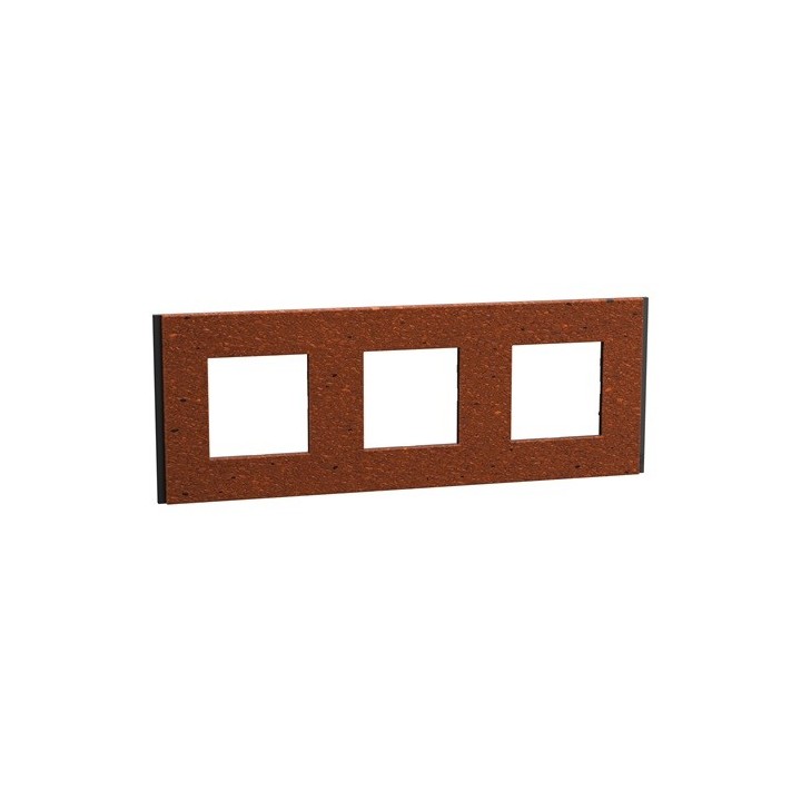 Schneider - Unica Déco - Plaque de finition - Terracotta - 3P horiz vert - Réf : NU600671