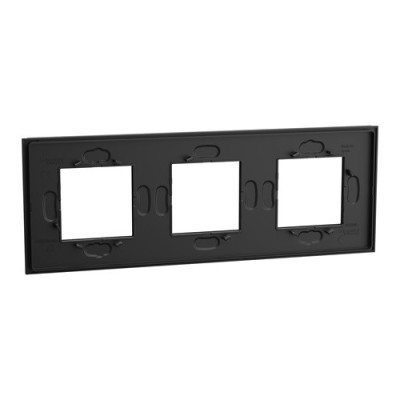Schneider - Unica Déco - Plaque de finition - Ardoise - 3P horiz vert - Réf : NU600677