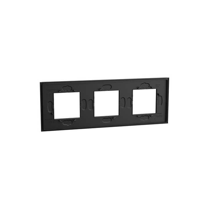 Schneider - Unica Déco - Plaque de finition - Ardoise - 3P horiz vert - Réf : NU600677
