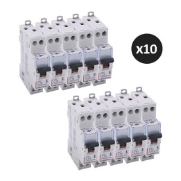 Legrand - Lot de 12 disjoncteurs DNX³ 4500 - vis/vis - U+N 230V~ 10A - 6kA - courbe C - 1 module - Réf : 406773(12)