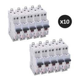 Legrand - Lot de 10 disjoncteurs DNX³ 4500 - vis/vis - U+230V~ 16A - 6kA - courbe C - 1 module - Réf : 406774(10)