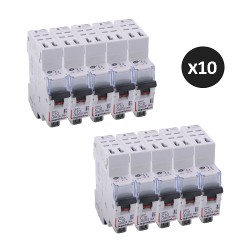 Legrand - Lot de 10 disjoncteurs DNX³ 4500 - auto/auto - U+N 230V~ 10A - 6kA - courbe C - 1 module - Réf : 406782(10)