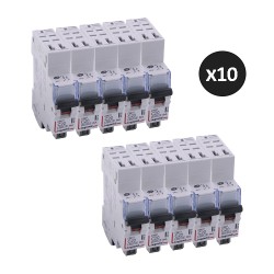 Legrand - Lot de 10 disjoncteurs DNX³ 4500 - auto/auto - U+N 230V~ 20A - 6kA - courbe C - 1 module - Réf : 406784(10)