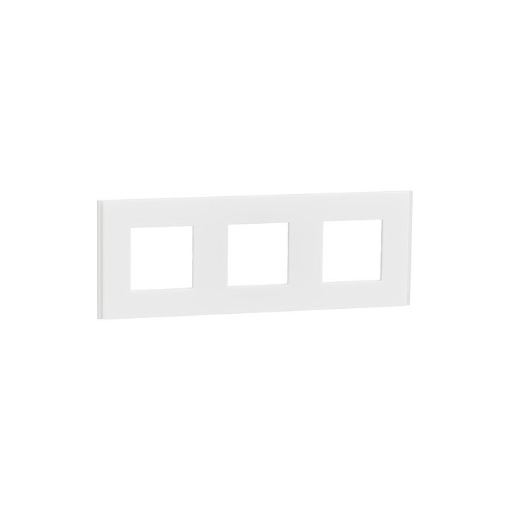 Schneider - Unica Déco - Plaque de finition - Blanc neige - 3P horiz vert - Réf : NU600679
