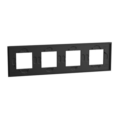 Schneider - Unica Déco - Plaque de finition - Ardoise - 4P horiz vert - Réf : NU600877