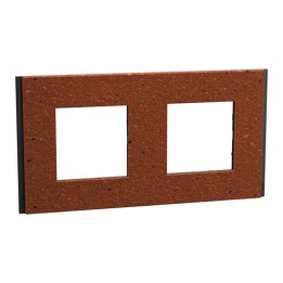 Schneider - Unica Déco - Plaque de finition - Terracotta - 2P horiz vert - Réf : NU600471