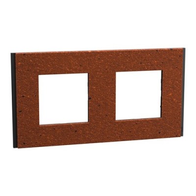 Schneider - Unica Déco - Plaque de finition - Terracotta - 2P horiz vert - Réf : NU600471