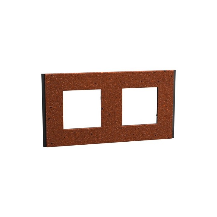 Schneider - Unica Déco - Plaque de finition - Terracotta - 2P horiz vert - Réf : NU600471