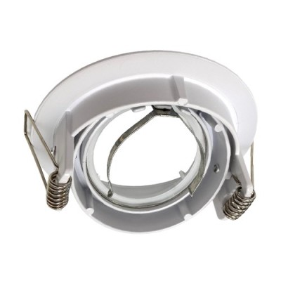 Krisane - Support spot orientable - 1/4 de tour avec douille GU10 - IP44 - blanc - Réf : KRI20026