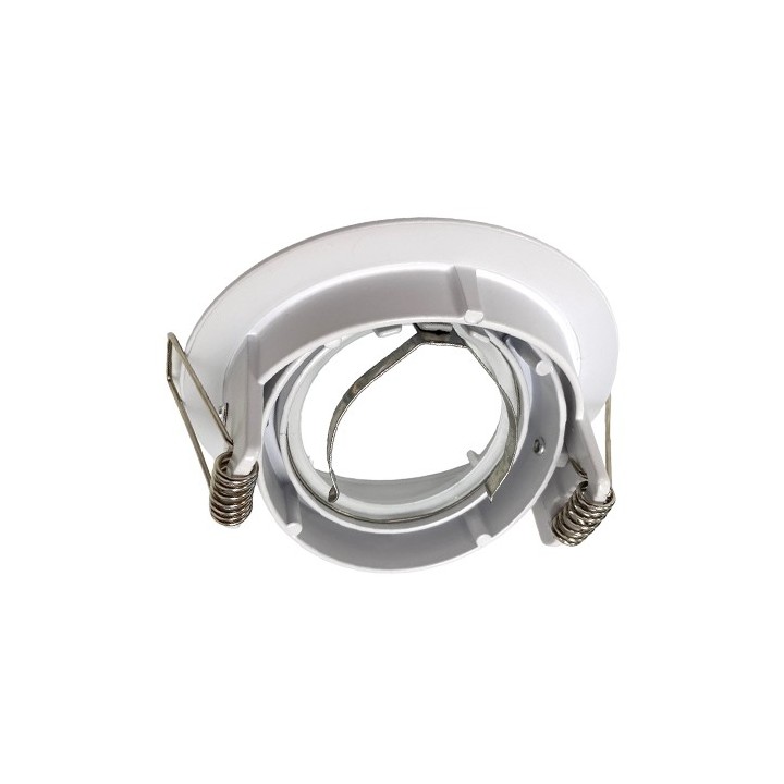 Krisane - Support spot orientable - 1/4 de tour avec douille GU10 - IP44 - blanc - Réf : KRI20026