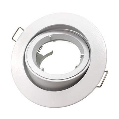 Krisane - Support spot orientable - 1/4 de tour avec douille GU10 - IP44 - blanc - Réf : KRI20026