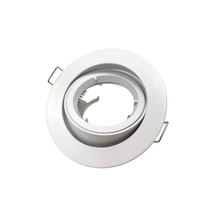 Krisane - Support spot orientable - 1/4 de tour avec douille GU10 - IP44 - blanc - Réf : KRI20026