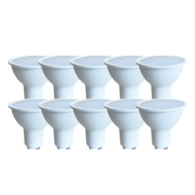 Krisane - Lot de 10 ampoules LED GU10 - 5W - 4000K - dimmable - 38° - réf : KRI25522(10)