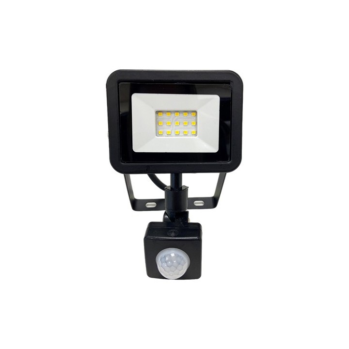 Krisane - Projecteur LED - 10W - 4000°K - Noir - avec détecteur - Réf : KRI29741