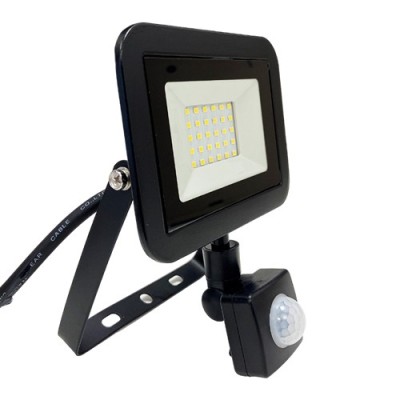 Krisane - Projecteur LED - 20W - 4000°K - IP65 - Noir - avec détecteur - Réf : KRI29742