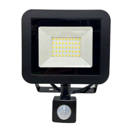 Krisane - Projecteur LED - 30W - 4000°K - Noir - avec détecteur - Réf : KRI29743