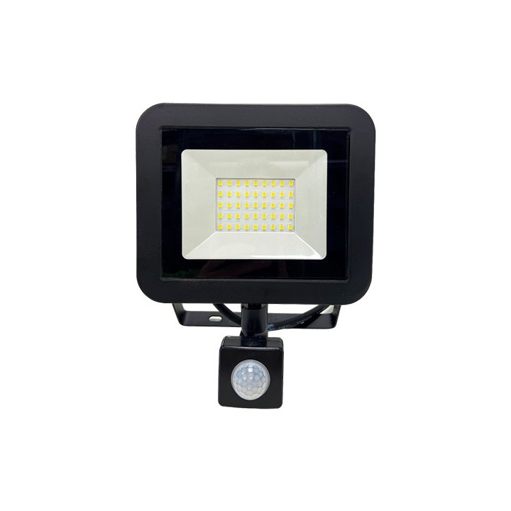 Krisane - Projecteur LED - 30W - 4000°K - Noir - avec détecteur - Réf : KRI29743