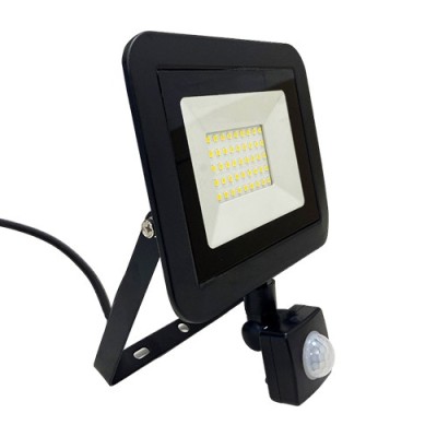 Krisane - Projecteur LED - 30W - 4000°K - IP65 - Noir - avec détecteur - Réf : KRI29743