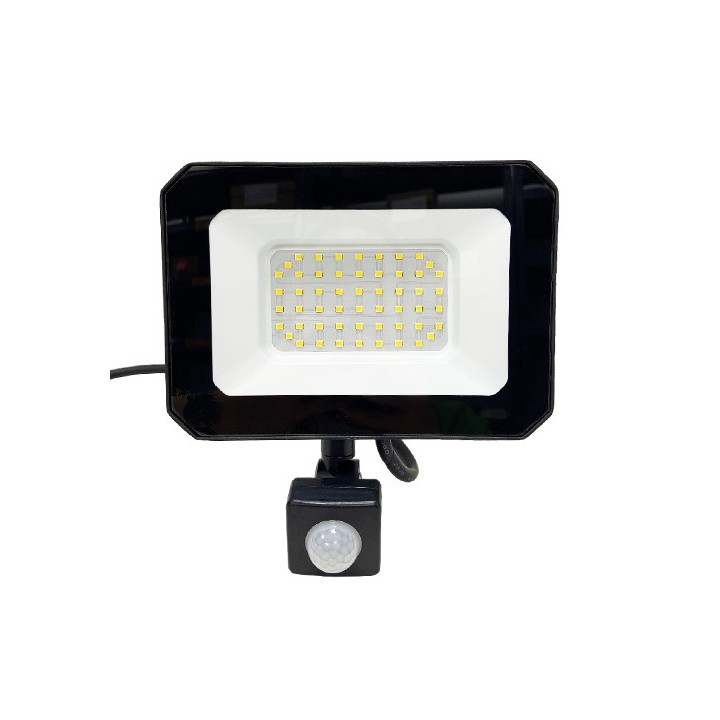 Krisane - Projecteur LED - 50W - 4000°K - avec détecteur - Noir- Réf : KRI29744