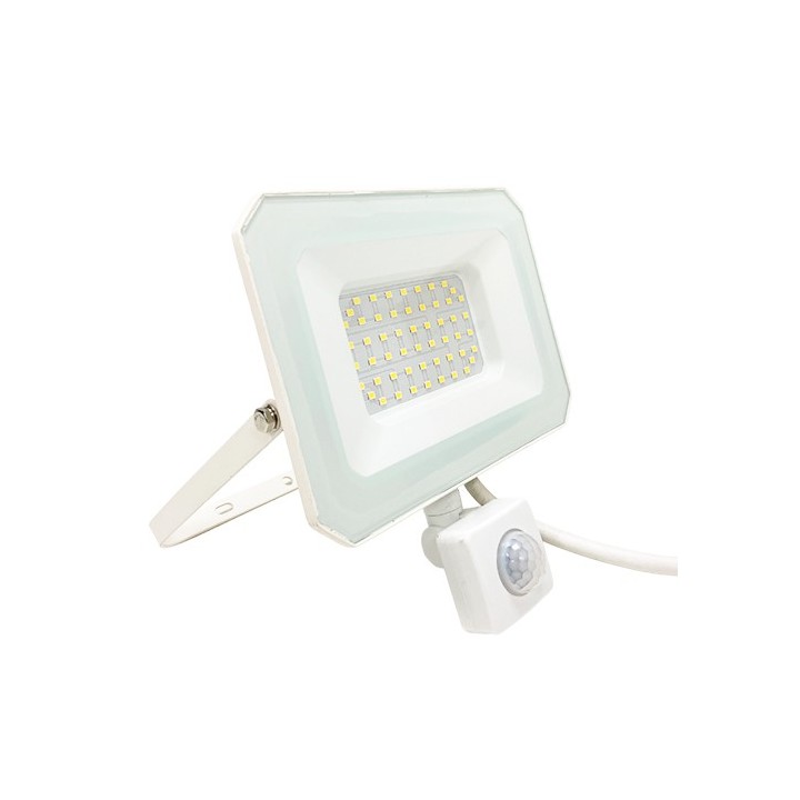 Krisane - Projecteur LED - 50W - 4000°K - IP65 - avec détecteur - Blanc - Réf : KRI29764