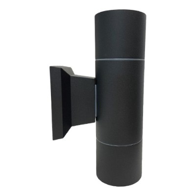 Krisane - Applique murale cylindrique - 2x GU10 (sans ampoule) - IP54 - anthracite - réf : KRI30131