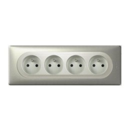 Legrand Céliane - Prise 4x 2P+T à puits compacte précâblée Standard - Ensemble Titane Complet - Réf : F042