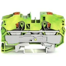 Wago - 20 Bornes de protection pour 2 conducteurs avec poussoir - 16 mm² - pour rail 35 x 15 et 35 x 7,5mm - Réf : 2216-1207