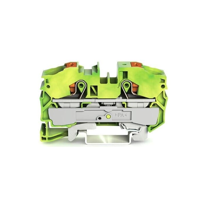 Wago - 20 Bornes de protection pour 2 conducteurs avec poussoir - 16 mm² - pour rail 35 x 15 et 35 x 7,5mm - Réf : 2216-1207