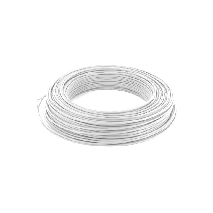 Fil H07 V-U (Rigide) 1,5 mm² - Couronne 100 m - Ivoire/Blanc - Réf : 1015