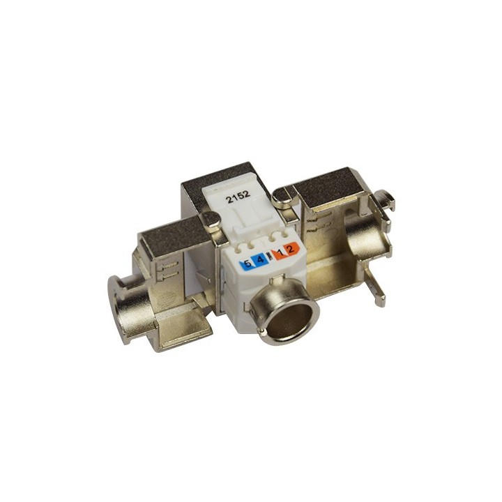 Omelcom - Sachet de 4 connecteurs RJ45 Cat 6A STP / Grade 2 TV - Réf : GO181
