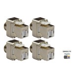 Omelcom - Sachet de 4 connecteurs RJ45 Cat 6A STP / Grade 2 TV - Réf : GO181