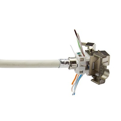 Omelcom - Sachet de 4 connecteurs RJ45 Cat 6A STP / Grade 3 TV - Ref : GO183