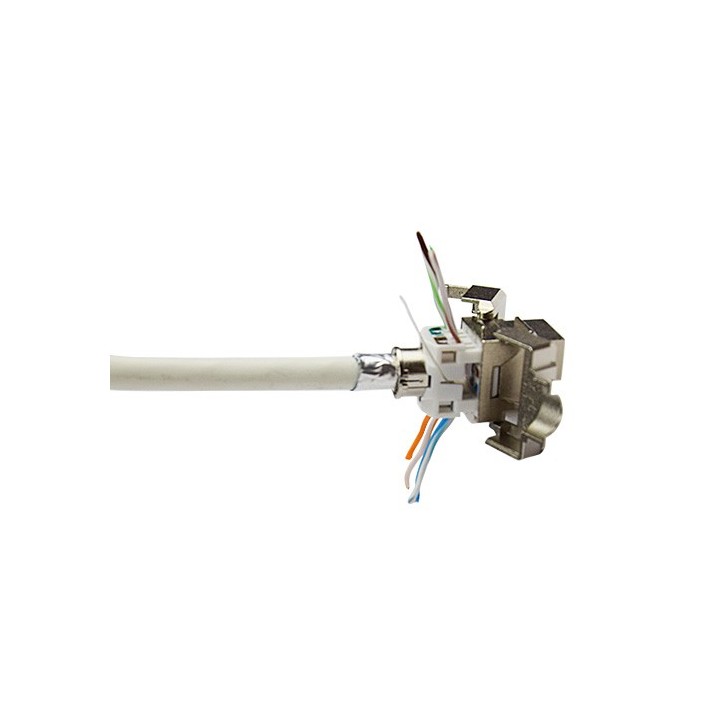 Omelcom - Sachet de 4 connecteurs RJ45 Cat 6A STP / Grade 3 TV - Ref : GO183