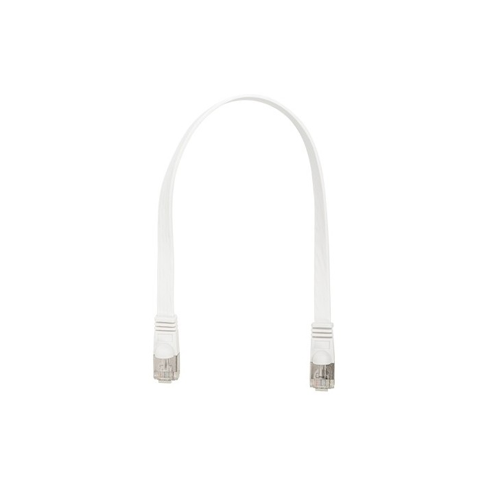 Omelcom - Cordons plats cat 6 ftp blanc 20 cm - lot de 10 - Réf : GO308