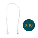 Omelcom - Cordons plats cat 6 ftp blanc 50 cm  - lot de 10 - Réf : GO310