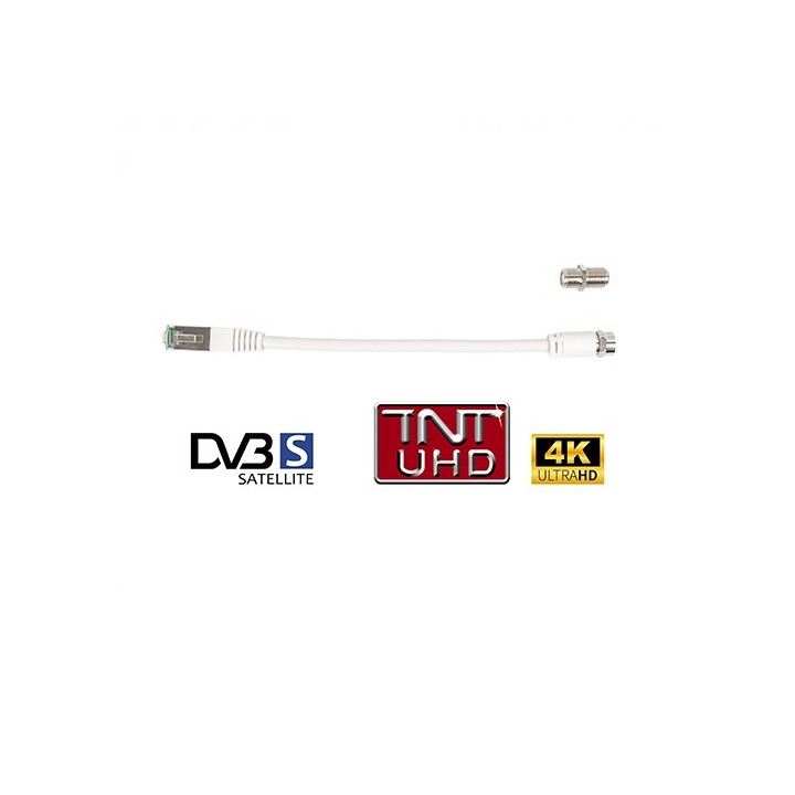 Omelcom - Cordon RJ45-F - 20cm + Raccord F-F - Réf : MO314