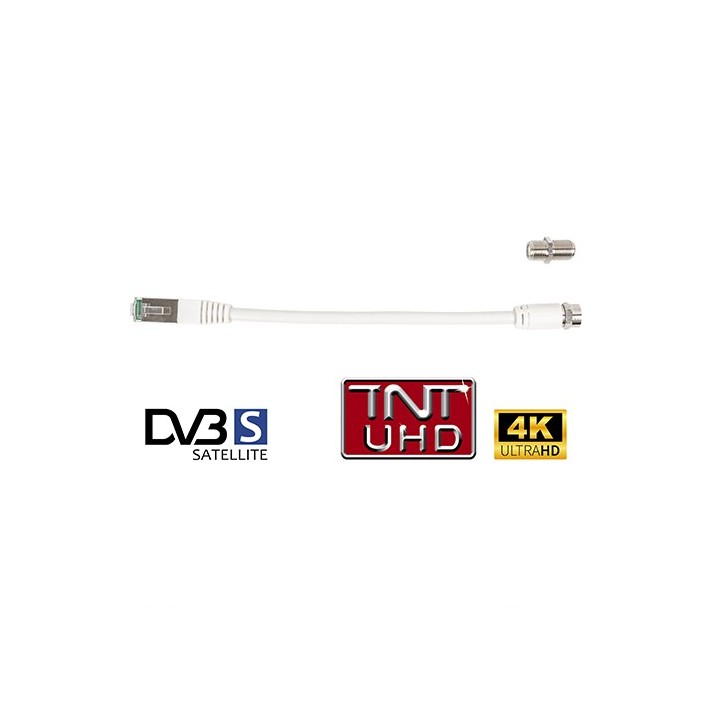 Omelcom - Cordon RJ45-F - 40cm + Raccord F-F - Réf : MO315