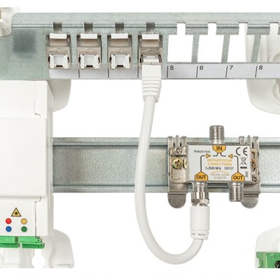 Omelcom - Cordon RJ45-F - 40cm + Raccord F-F - Réf : MO315