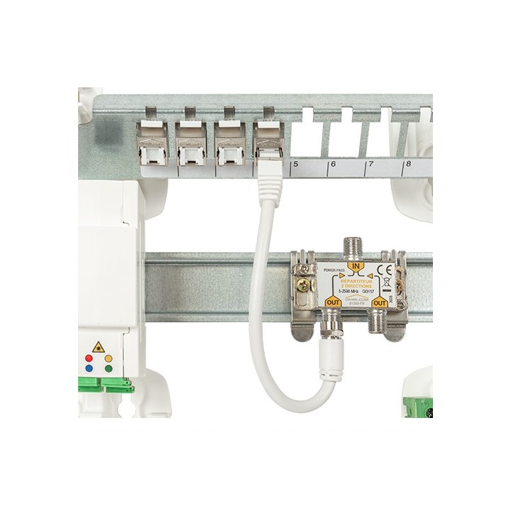 Omelcom - Cordon RJ45-F - 40cm + Raccord F-F - Réf : MO315