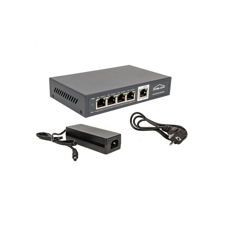 Omelcom - Switch Ethernet Gigabit POE 5 ports (4 POE + 1) - Réf : RO010