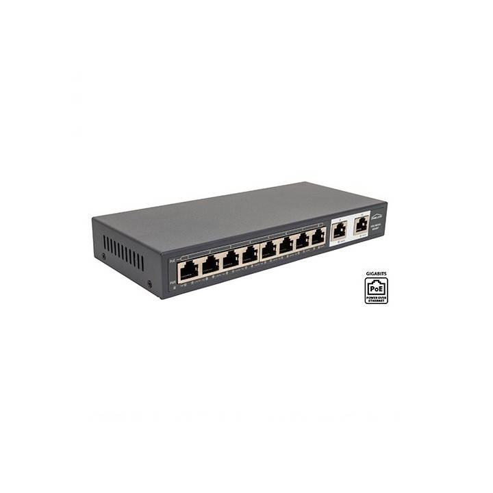 Omelcom - Switch Ethernet Gigabit POE 10 ports (8 POE + 2) - Réf : RO012