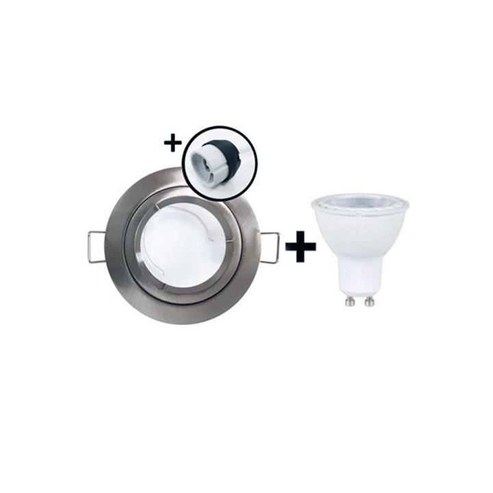 KIT Spot encastré - 1/4 tour - 4000k - IP 44 - fixe - blanc - LED 5W - Réf : KRI40035