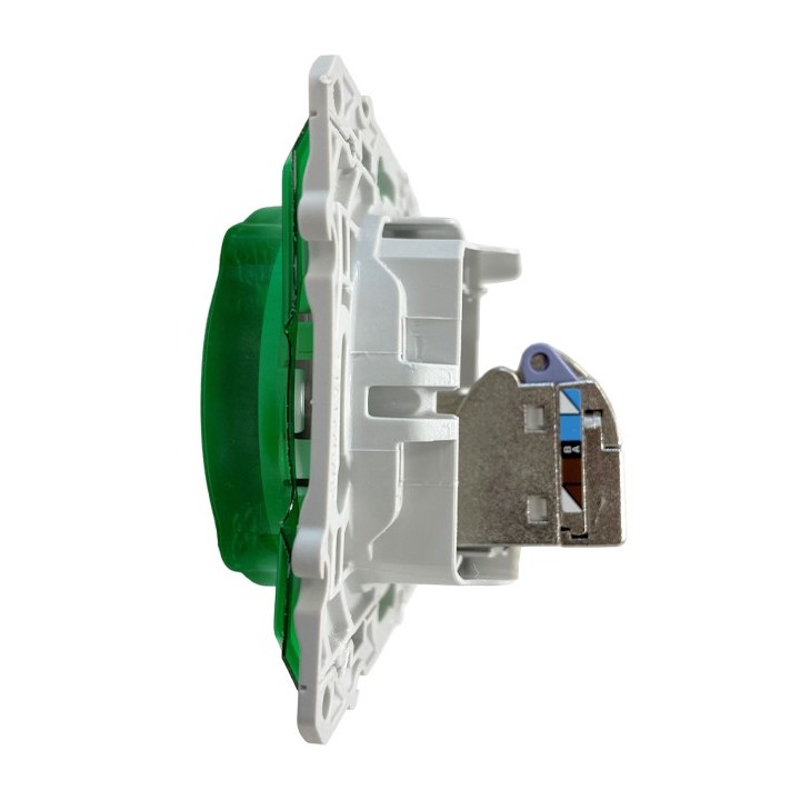 Schneider Odace - Prise RJ45 - Blanc - Grade 3 - Multimédia - cat. 6 STP - Réf : S520476
