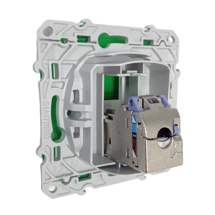 Schneider Odace - Prise RJ45 - Blanc - Grade 3 - Multimédia - cat. 6 STP - Réf : S520476
