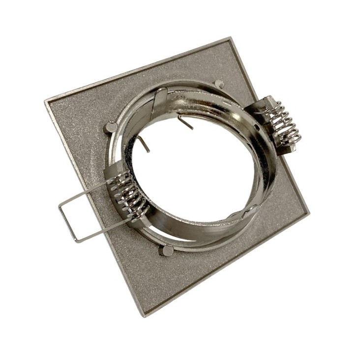 Krisane - Support spot orientable - Carré - avec douille GU10 - IP20- aluminium - Réf : KRI20037