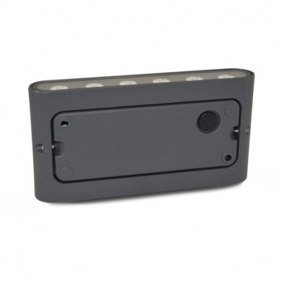 Miidex Lighting - Applique murale rectangulaire LED 13W 4000K Gris anthracite IP54 - Réf : 67789