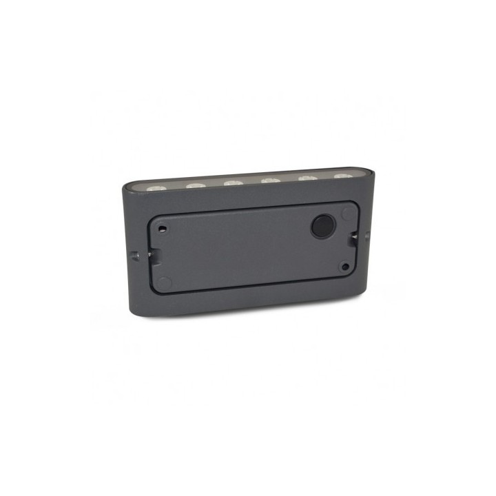 Miidex Lighting - Applique murale rectangulaire LED 13W 4000K Gris anthracite IP54 - Réf : 67789